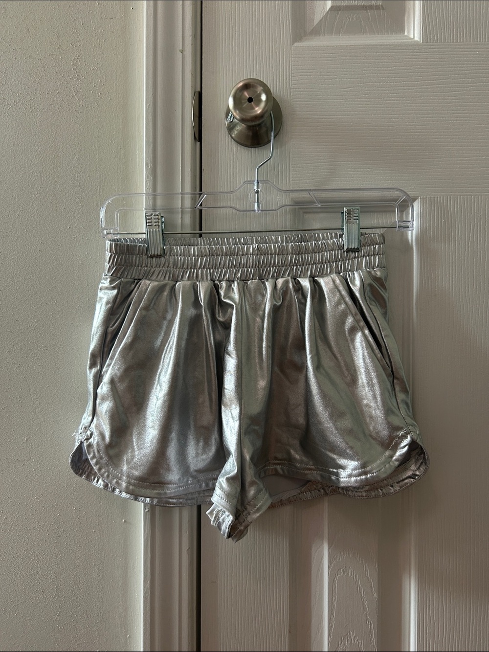 Amazon Silver Metallic Women's Athletic Shorts